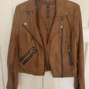 Size Small faux brown leather jacket